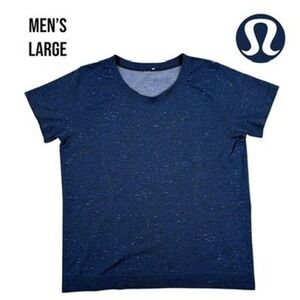 Lululemon 5 Year Basic V-Neck Tee Navy Blue Men's Large Pima Cotton Short Sleeve